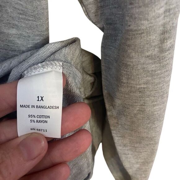 Plus Size 1X Halloween Graphic Tee | Gray Dancing Skeletons - Picture 4 of 5